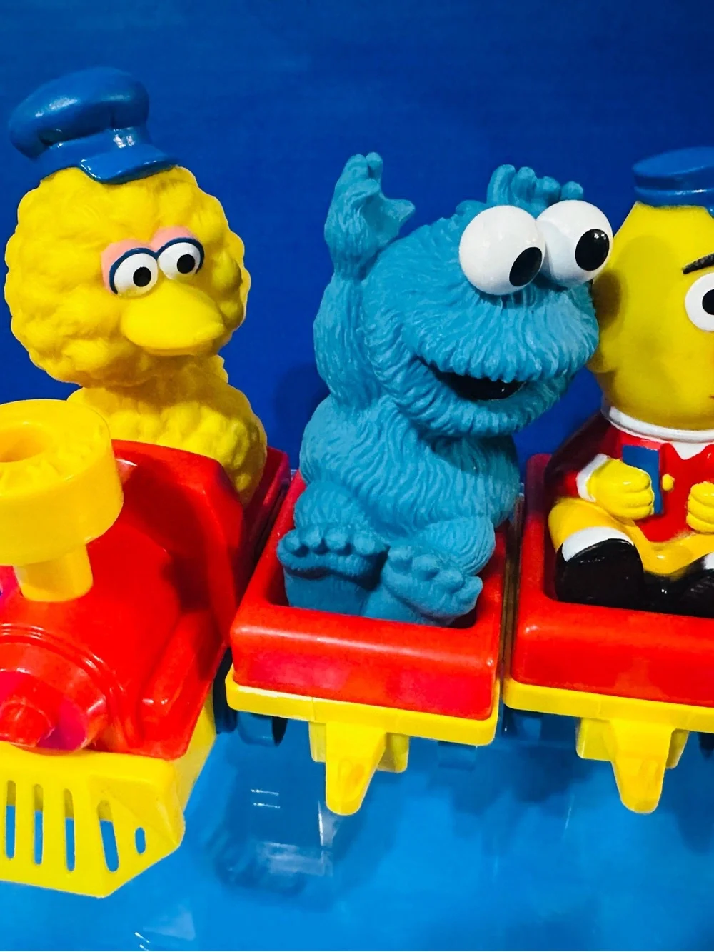 Sesame Street Muppet Train Set Big Bird, Cookie Monster & Bert 1989 Vintage